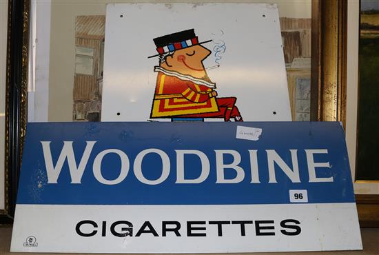 2 Woodbine cigarette adverts